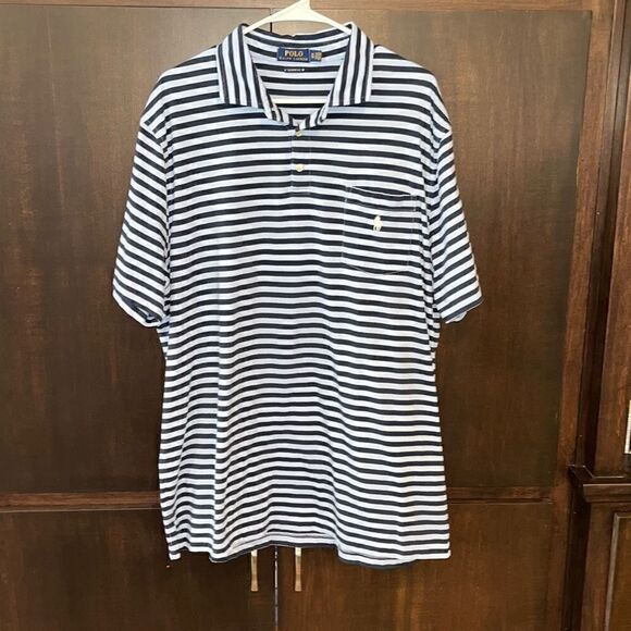 Polo Ralph Lauren Other - Polo Ralph Lauren‎ Blue Striped Short Sleeve Polo Shirt XL